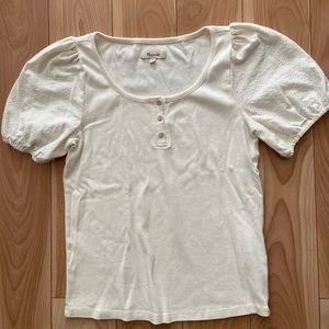 Madewell Eyelet Sleeve Henely Top